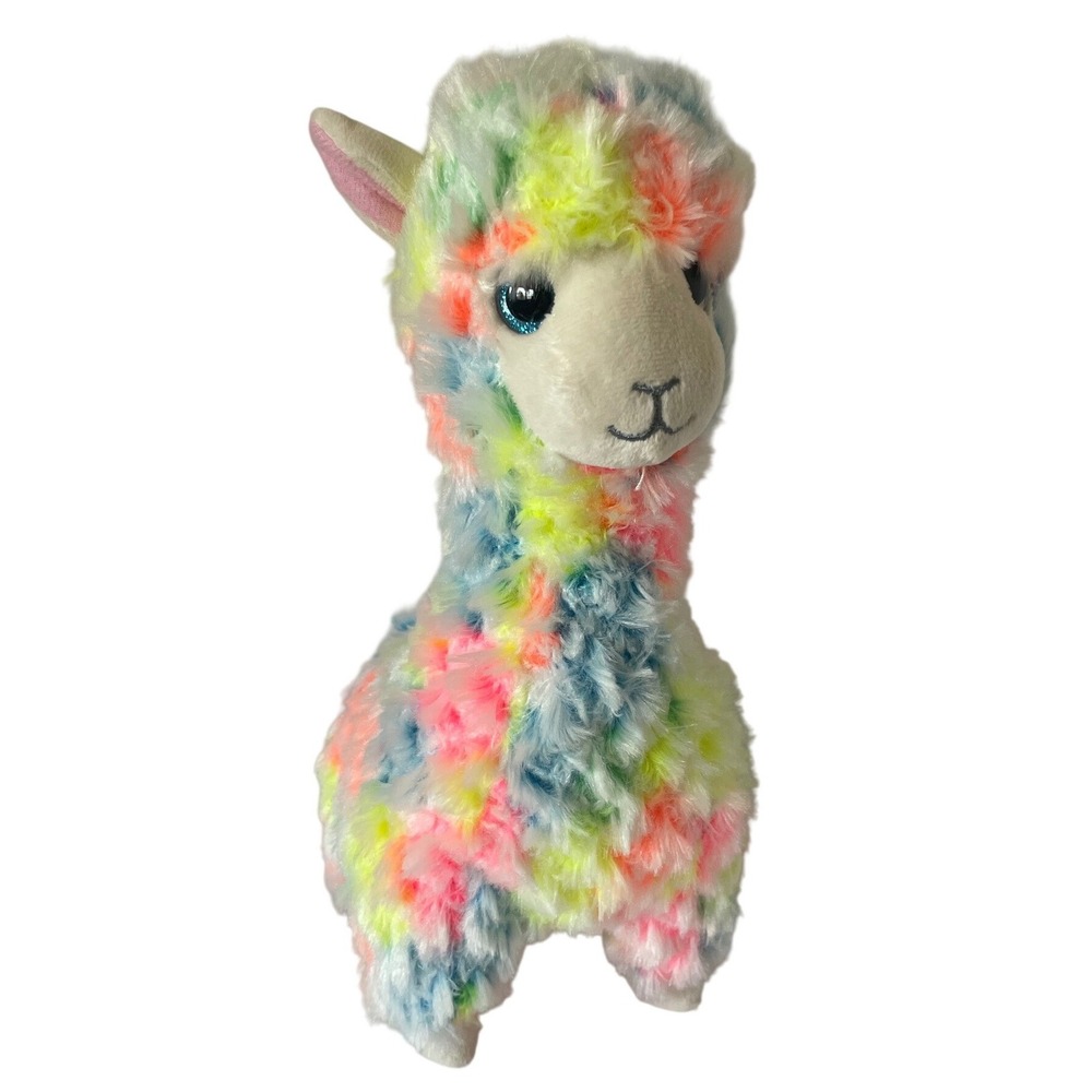 Ty Classic Lola Llama Plush Neon Tie Dye Stuffed Animal Multi-Color 11 Inch